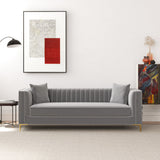 Kendra Sofa 91" (Light Grey Velvet)