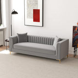 Kendra Sofa 91" (Light Grey Velvet)