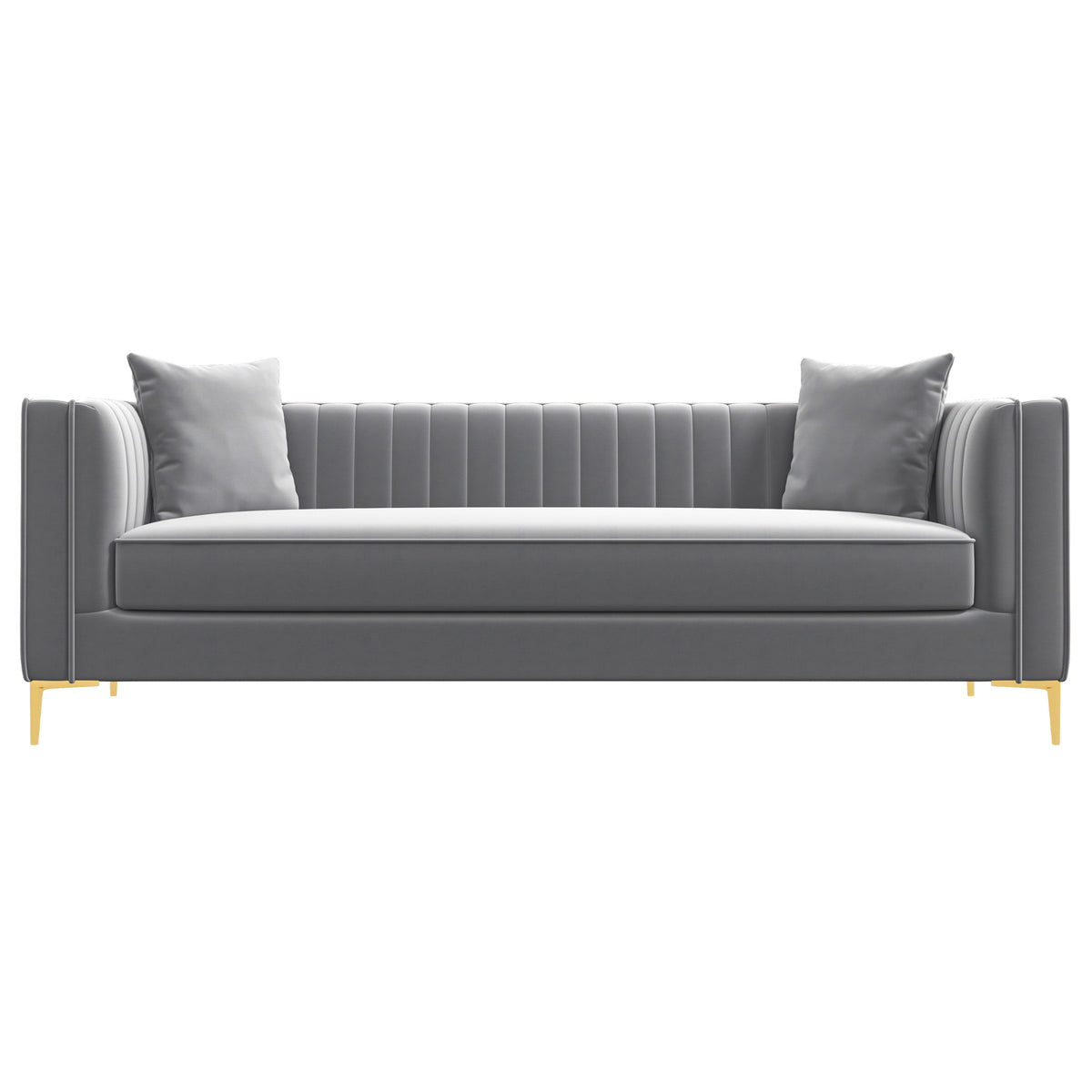 Kendra Sofa 91" (Light Grey Velvet)