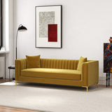 Kendra Sofa 91" (Yellow Mustard Velvet)