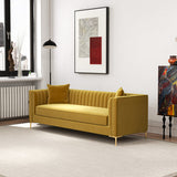 Kendra Sofa 91" (Yellow Mustard Velvet)