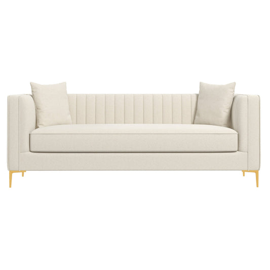 Kendra White Boucle Sofa 84"