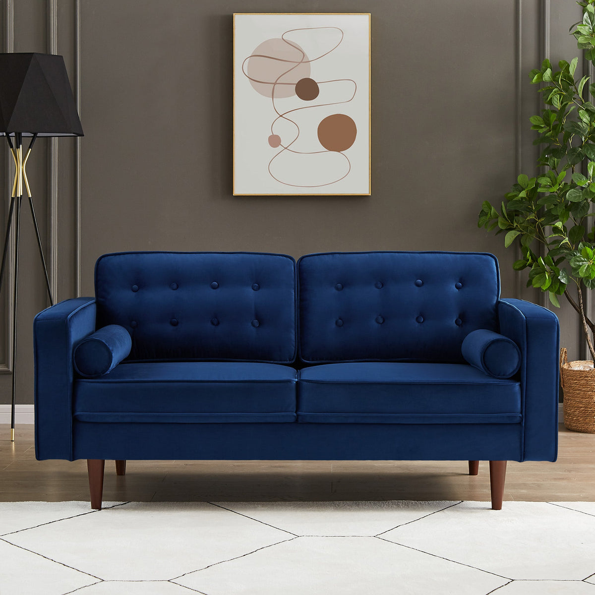 Kirby Loveseat (Navy Blue Velvet)