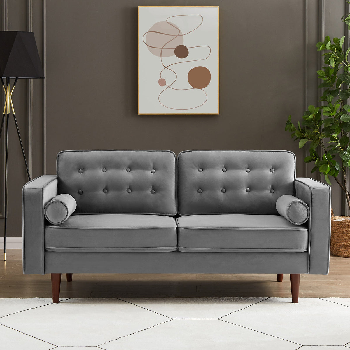 Kirby Loveseat (Grey Velvet)