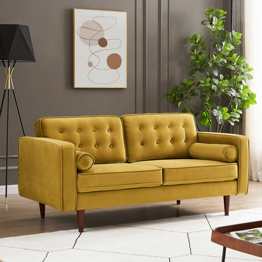 Kirby Loveseat (Gold Velvet)