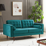 Kirby Loveseat (Teal Velvet)