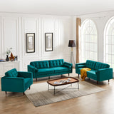 Kirby Loveseat (Teal Velvet)