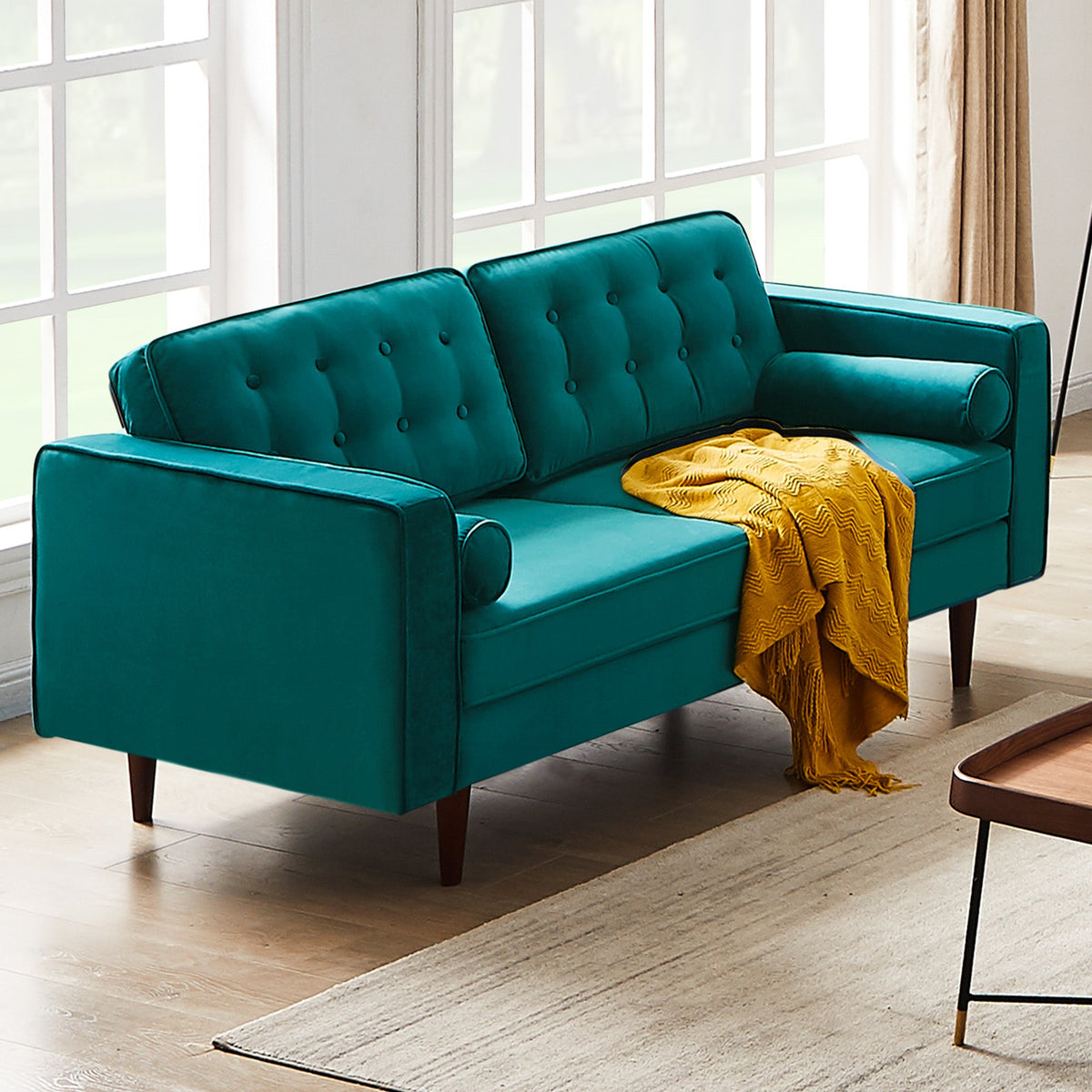 Kirby Loveseat (Teal Velvet)