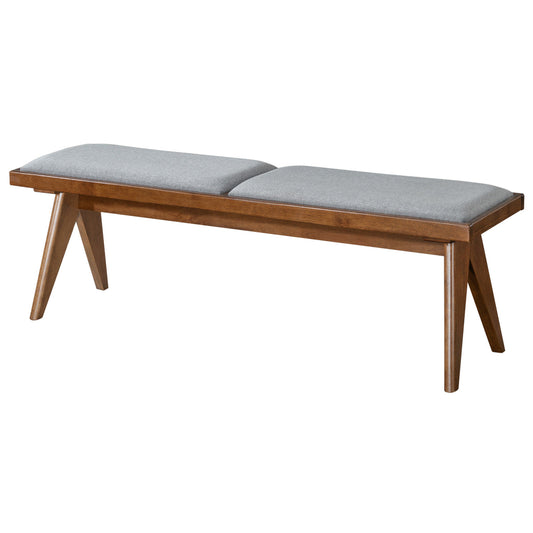 Kora Grey Fabric Bench