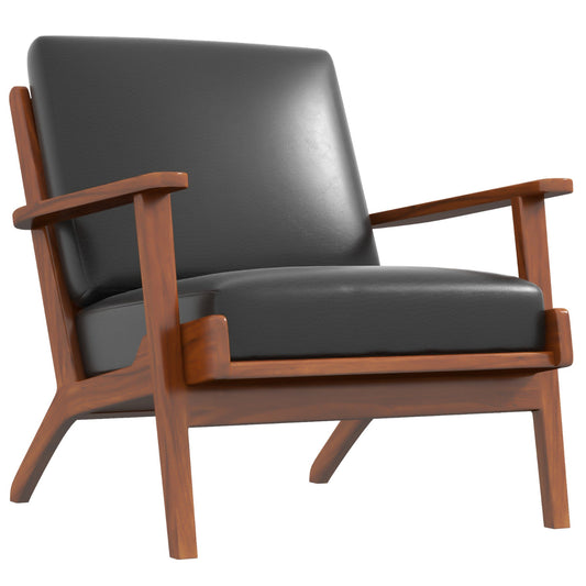 Kyle Black Leather Armchair