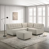 Linden Grey Leather Modular Corner Sofa