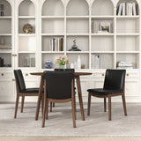 Laura  Black PU Solid Wood Dining Chair (Set Of 2)