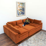 Laurel Modular Sofa (Burnt Orange Velvet)