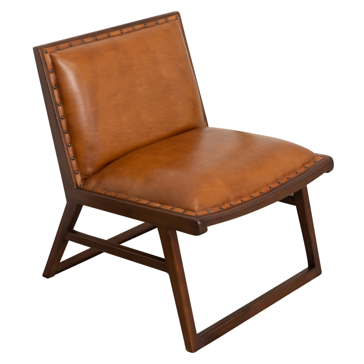 Pohan Leather Lounge Chair Tan