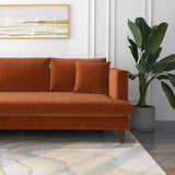 Delano Sectional Sofa (Burnt Orange Velvet - Left Facing Chaise)