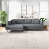 Delano Sectional Sofa (Grey Linen - Left Facing Chaise)