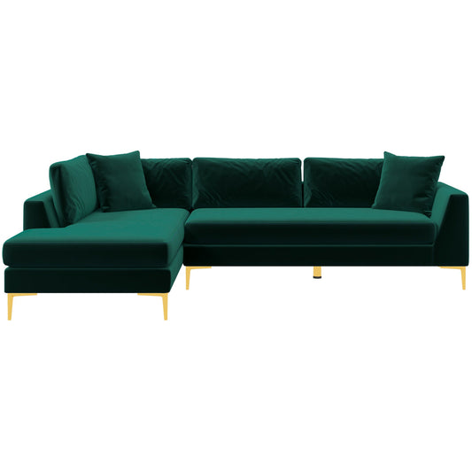 Milo Sectional Sofa (Green) Left Chaise