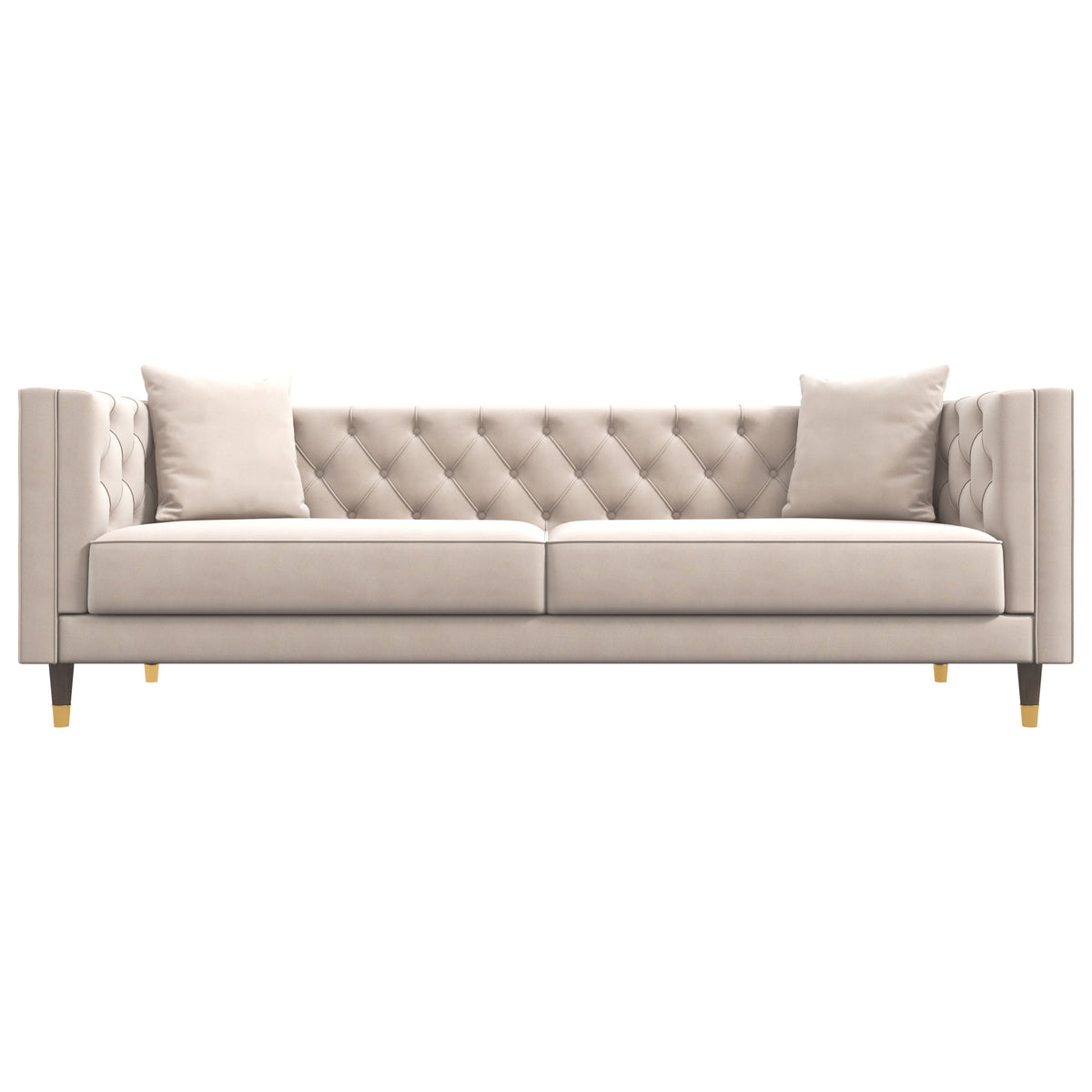 Lewis Cream Velvet Sofa