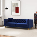 Lewis Dark Blue Velvet Sofa