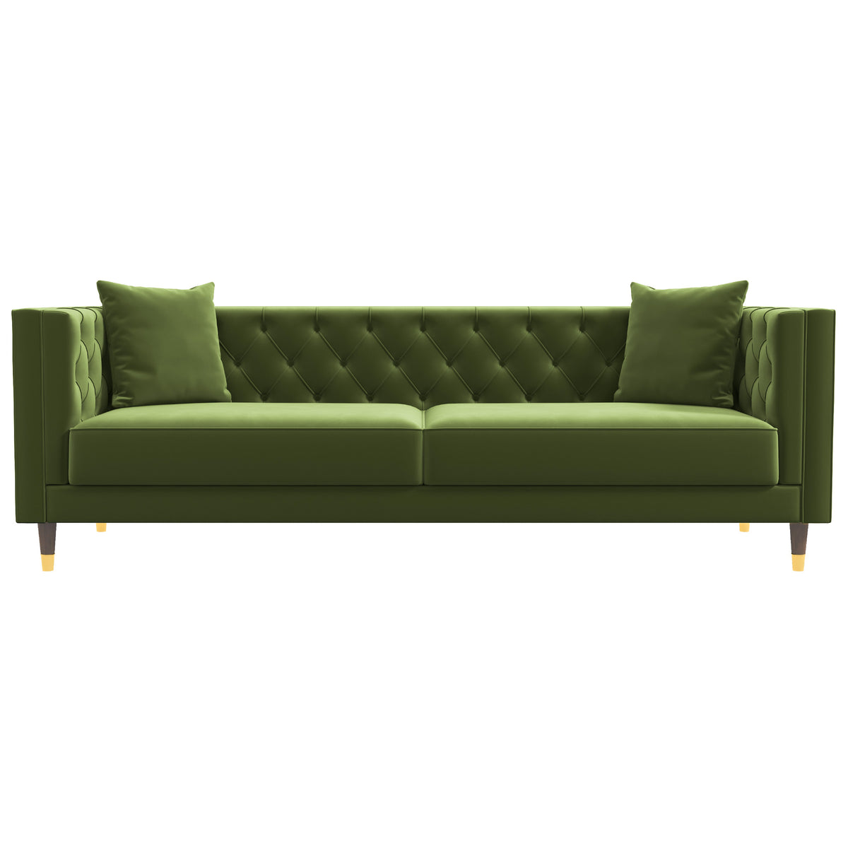 Lewis Olive Green Velvet Sofa