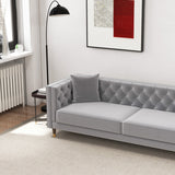 Lewis Light Gray Velvet Sofa