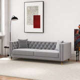 Lewis Light Gray Velvet Sofa