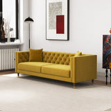 Lewis Yellow Mustard Velvet Sofa