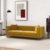 Lewis Yellow Mustard Velvet Sofa