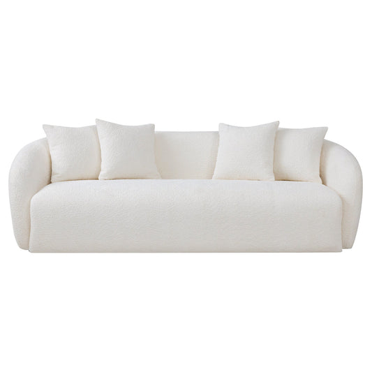 Lidia Ivory Boucle Japandi Style Sofa