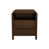 Lionel Mid Century Modern Solid Wood Nightstand 2-Drawer