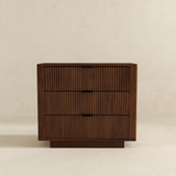 Lola Walnut Nightstand 3-Drawer