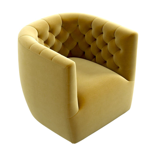 Lotte Swivel Chair (Gold Velvet)