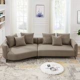 Lusia Boucle Sectional Sofa Mocha Left