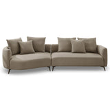 Lusia Boucle Sectional Sofa Mocha Left