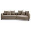 Lusia Boucle Sectional Sofa Mocha Right