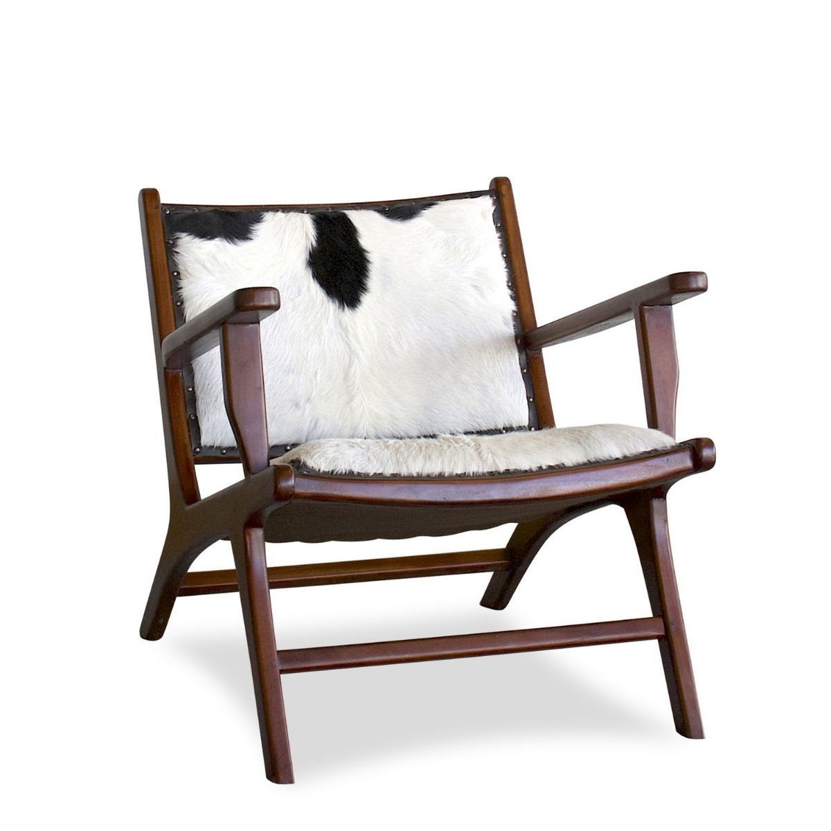 Makasar Lounge Chair (Black And White Hide)