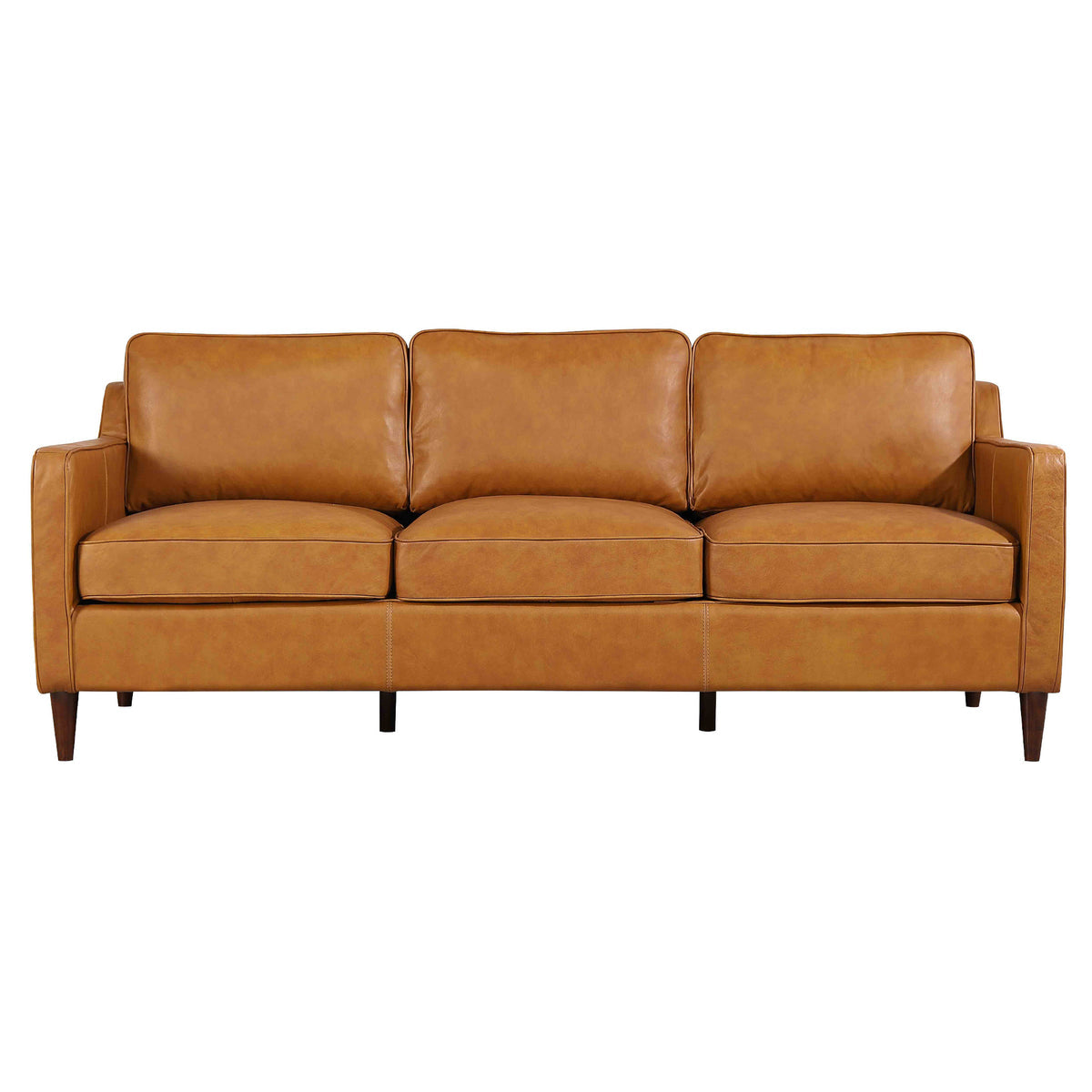 Manhattan Mid Century Modern Leather Sofa