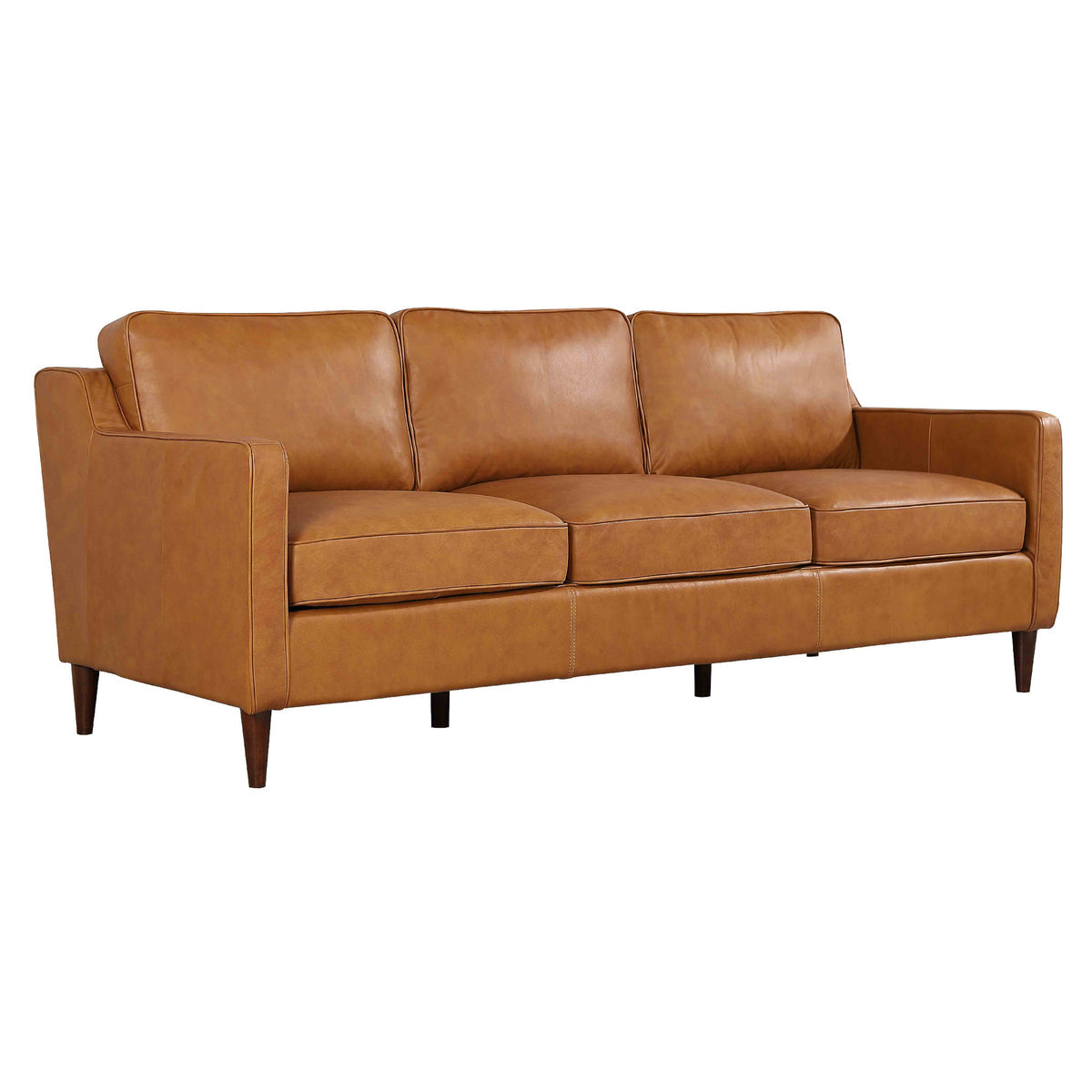 Manhattan Mid Century Modern Leather Sofa