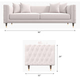 Mara Sofa (Light Cream Velvet)