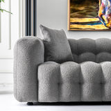 Marceille Sofa Luxury Modern Chesterfield Boucle In Light Gray