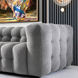 Marceille Sofa Luxury Modern Chesterfield Boucle In Light Gray