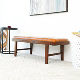 Maywood Tan Leather Bench