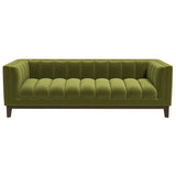 Melissa Mid-Century Green Velvet Modern Sofa