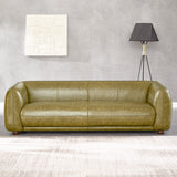 Miller Green Leather Sofa