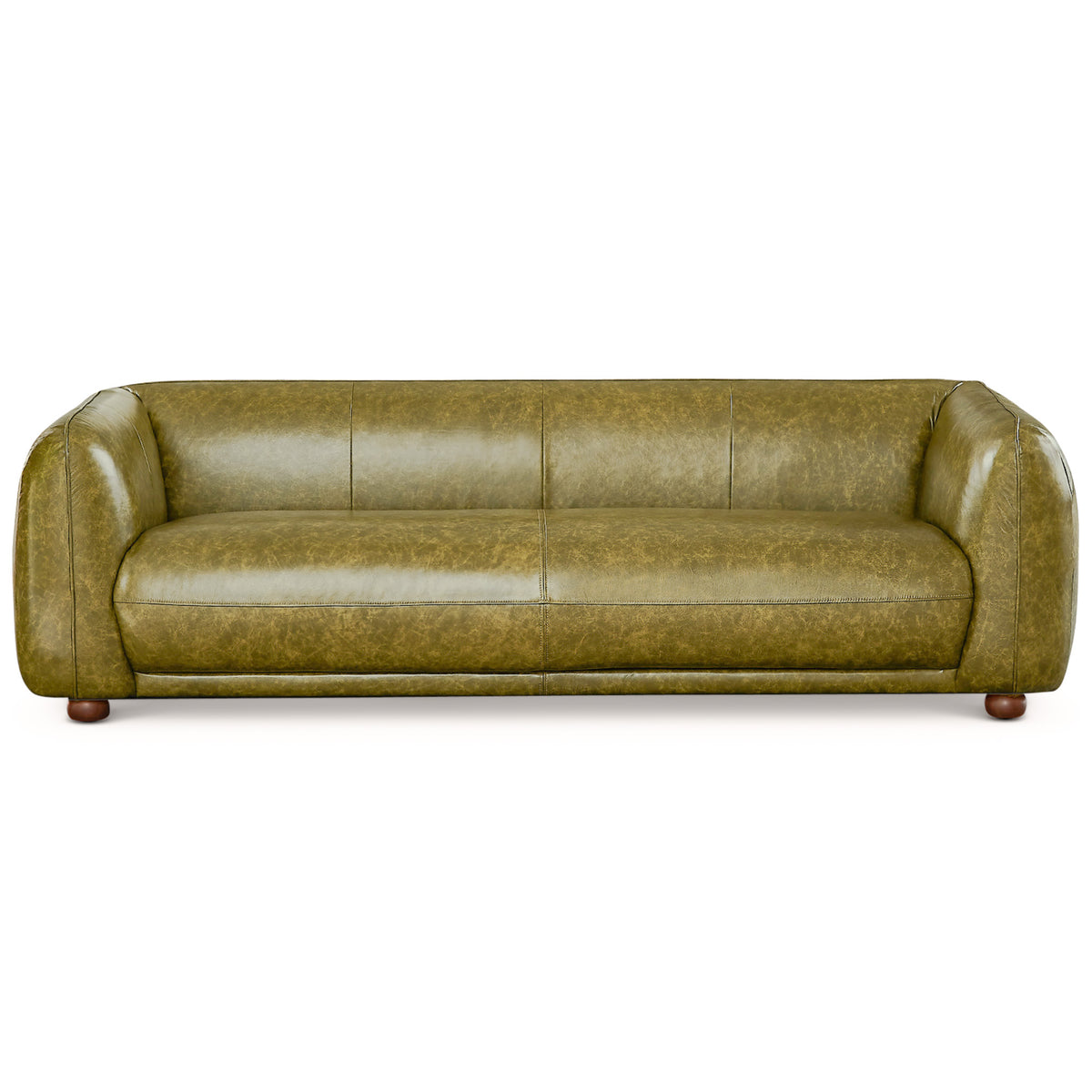 Miller Green Leather Sofa