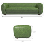 Miller Green Leather Sofa