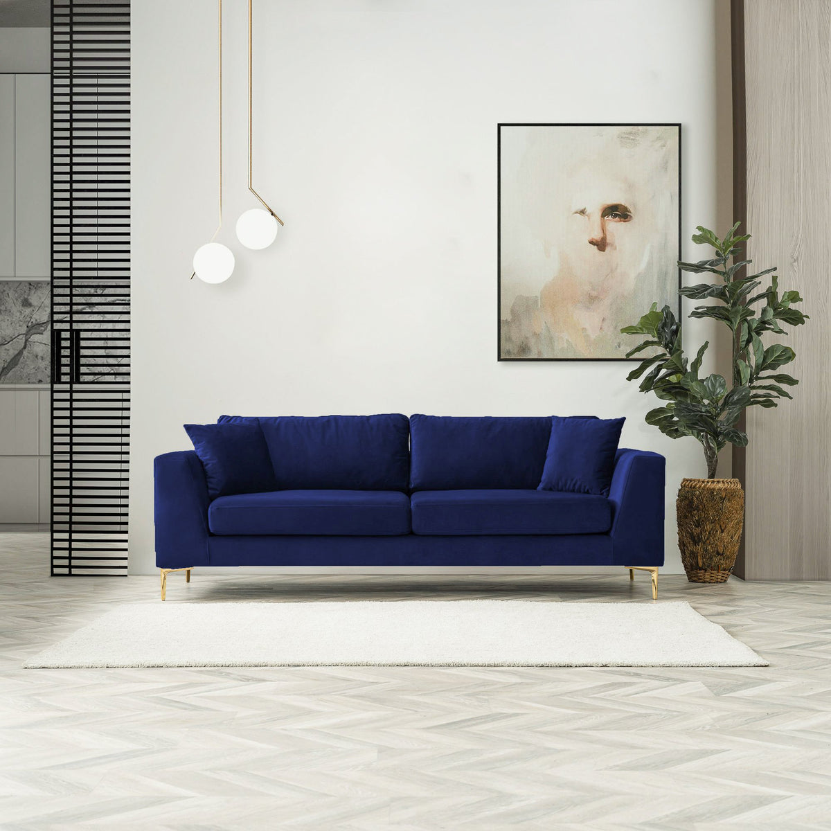 Milo Sofa (Blue Velvet)