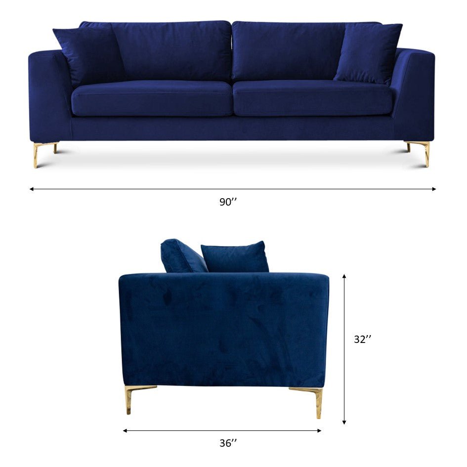 Milo Sofa (Blue Velvet)