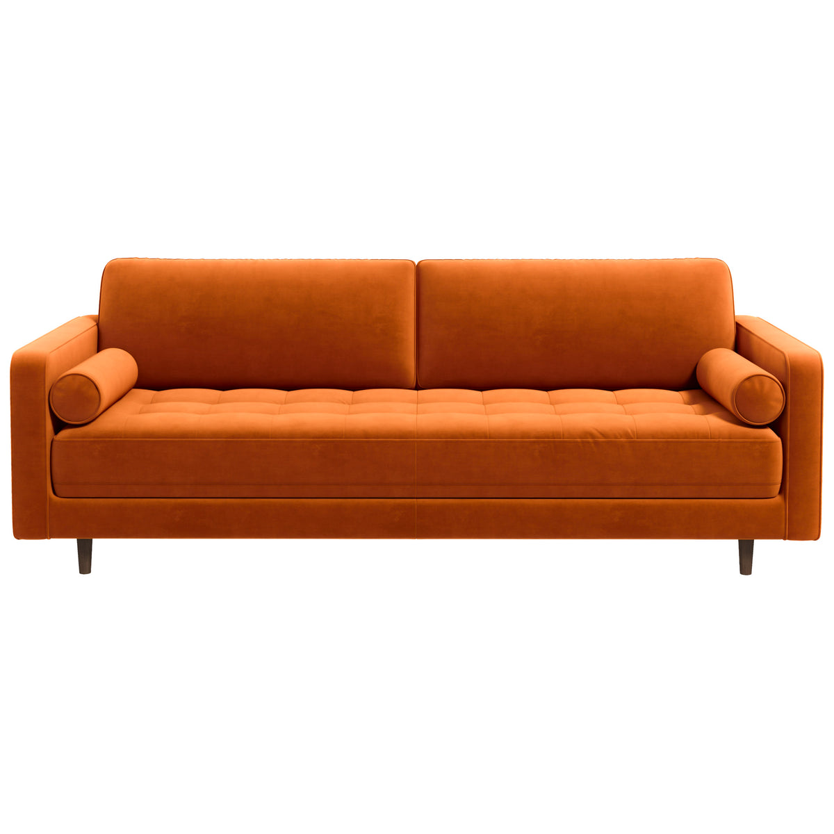 Daphne Modern Sofa (Burnt Orange - Velvet)