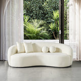 Blair Japandi White Curvy Boucle Sofa